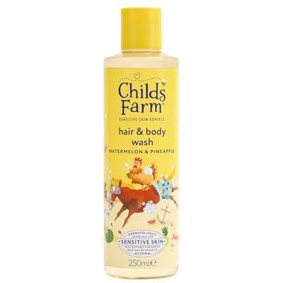 Childs Farm Kinder Haar- & Duschgel, Wassermelone & Ananas Tränenfrei, sanft reinigend Geeignet für trockene, empfindliche Haut, 250ml Childs Farm Kinder Haar- & Duschgel, Wassermelone & Ananas Tränenfrei, sanft reinigend Geeignet für trockene, empfindliche Haut, 250ml