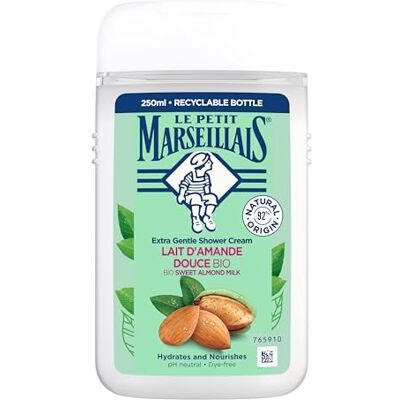 Le Petit Marseillais Duschcreme Bio Süße Mandelmilch, 250 ml Sanfte Pflege mit 92 Prozent natürlichen Inhaltsstoffen, pH-hautneutral, vegane Formel Le Petit Marseillais Duschcreme Bio Süße Mandelmilch, 250 ml Sanfte Pflege mit 92 Prozent natürlichen Inhaltsstoffen, pH-hautneutral, vegane Formel