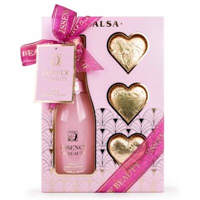 accentra Badeset ESSENCE OF BEAUTY 3 x 40 g Badebomben Rose & Cherry Flower Geschenkbox mit Schaumbad und Badeartikeln, rosa Optik, liebevolle Idee für Auszeit, Badewanne, Geburtstag oder Dankeschön accentra Badeset ESSENCE OF BEAUTY 3 x 40 g Badebomben Rose & Cherry Flower Geschenkbox mit Schaumbad und Badeartikeln, rosa Optik, liebevolle Idee für Auszeit, Badewanne, Geburtstag oder Dankeschön