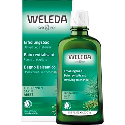 WELEDA Edeltannen Erholungsbad 200 ml Bio Bade Essenz ätherische Öle Edeltannenöl Fichtenöl Bio-Mandelöl, befreit stabilisiert innere Balance, ohne schäumende Tenside, fein-würziger Duft WELEDA Edeltannen Erholungsbad 200 ml Bio Bade Essenz ätherische Öle Edeltannenöl Fichtenöl Bio-Mandelöl, befreit stabilisiert innere Balance, ohne schäumende Tenside, fein-würziger Duft