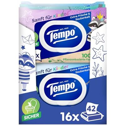 Tempo Feuchtes Toilettenpapier - Kids Megapack - 16 Packungen Tempo Feuchtes Toilettenpapier - Kids Megapack - 16 Packungen