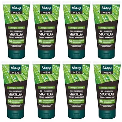 Kneipp MEN 3 in 1 Pflegedusche Startklar Reisegröße belebendes Duschgel für Haut, Haar & Gesicht Multipack 8 x 50ml Kneipp MEN 3 in 1 Pflegedusche Startklar Reisegröße belebendes Duschgel für Haut, Haar & Gesicht Multipack 8 x 50ml