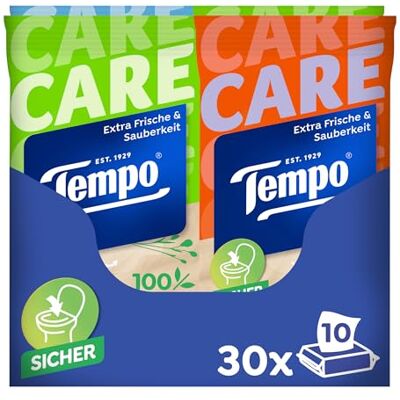 Tempo Sanft und Pflegend feuchtes Toilettenpapier Travelpack, Riesenpackung, 30 Stück Tempo Sanft und Pflegend feuchtes Toilettenpapier Travelpack, Riesenpackung, 30 Stück
