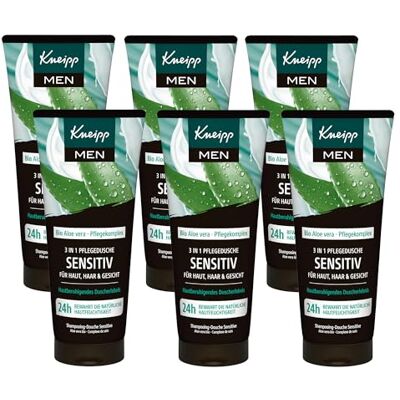 Kneipp MEN 3 in 1 Pflegedusche Sensitiv Für Haut, Haar & Gesicht Bio Aloe Vera Für Haut, Haar & Gesicht Multipack 6 x 200ml Kneipp MEN 3 in 1 Pflegedusche Sensitiv Für Haut, Haar & Gesicht Bio Aloe Vera Für Haut, Haar & Gesicht Multipack 6 x 200ml