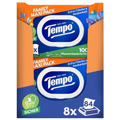 Tempo feuchtes Toilettentuch Maxi Pack_Vorteilspack_8 Stück mit jeweils 84 Tüchern Tempo feuchtes Toilettentuch Maxi Pack_Vorteilspack_8 Stück mit jeweils 84 Tüchern