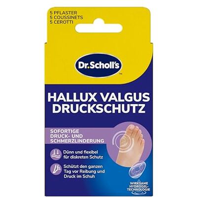 Dr. Scholl's Dr. Scholl’s Hallux-Valgus Druckschutz mit Hydrogel Technologie, 5 Stück, Sofortige und ganztägige Schmerzlinderung bei Hallux-Valugus, schützt vor Reibung und Druck durch Schuhe, dünn und flexibel Dr. Scholl's Dr. Scholl’s Hallux-Valgus Druckschutz mit Hydrogel Technologie, 5 Stück, Sofortige und ganztägige Schmerzlinderung bei Hallux-Valugus, schützt vor Reibung und Druck durch Schuhe, dünn und flexibel