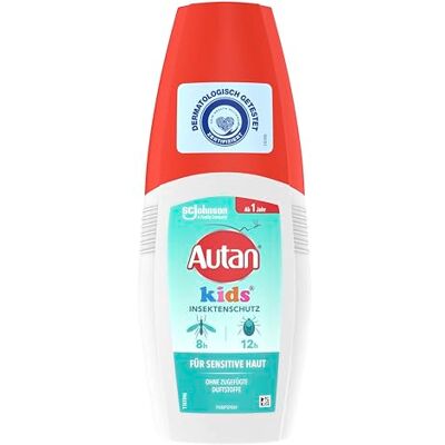 Autan Kids Pumpspray, Effektiver Insektenschutz gegen Mücken und Zecken, Mückenschutz, Travel Essentials, 1er Pack, 100 ml Autan Kids Pumpspray, Effektiver Insektenschutz gegen Mücken und Zecken, Mückenschutz, Travel Essentials, 1er Pack, 100 ml