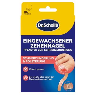 Dr. Scholl's Dr. Scholl’s Pflaster für eingewachsene Zehennägel, 12-Stunden-Schmerzlinderung & Schutz, mindert Druck & Reibung, klinisch geprüft, Nagelpflegebehandlung, 10 Stück Dr. Scholl's Dr. Scholl’s Pflaster für eingewachsene Zehennägel, 12-Stunden-Schmerzlinderung & Schutz, mindert Druck & Reibung, klinisch geprüft, Nagelpflegebehandlung, 10 Stück