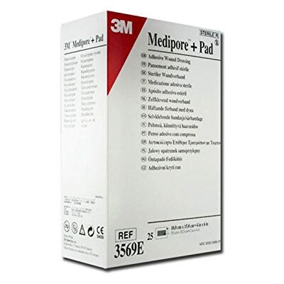 3M Medipore 3569E Verbände, Pad , 10 cm x 15 cm (25-er pack) 3M Medipore 3569E Verbände, Pad , 10 cm x 15 cm (25-er pack)
