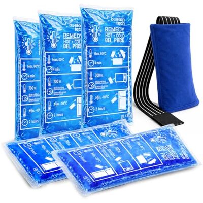 Boston Tech Kühlpads Gel-Kälte und Wärmepack mit Stoffhülle und Kompressionsband, ideal zur Schmerzlinderung, bei Verletzungen, Muskelregeneration, Physiotherapie und täglichem Gebrauch (5pack) Boston Tech Kühlpads Gel-Kälte und Wärmepack mit Stoffhülle und Kompressionsband, ideal zur Schmerzlinderung, bei Verletzungen, Muskelregeneration, Physiotherapie und täglichem Gebrauch (5pack)