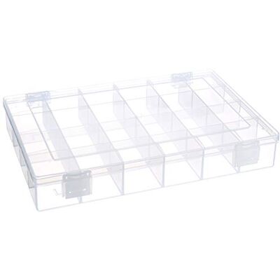 hünersdorff Sortimentskasten PP-Classic mit 24 Fächern stabile Sortierbox für Schrauben und andere Kleinteile feste Facheinteilung 22,5 x 33,5 x 5,5 cm, transparent hünersdorff Sortimentskasten PP-Classic mit 24 Fächern stabile Sortierbox für Schrauben und andere Kleinteile feste Facheinteilung 22,5 x 33,5 x 5,5 cm, transparent