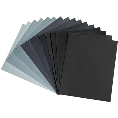 Carehabi Schleifpapier Set, Schmirgelpapier Fein 5000 3000 2500 2000 1500 1200 1000 800 Nass und Trocken Sandpaper für Auto, Holzmöbel, Metall, Stein, Lack, Glas, 23 x 28 cm (16 Stück) Carehabi Schleifpapier Set, Schmirgelpapier Fein 5000 3000 2500 2000 1500 1200 1000 800 Nass und Trocken Sandpaper für Auto, Holzmöbel, Metall, Stein, Lack, Glas, 23 x 28 cm (16 Stück)