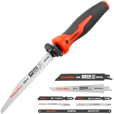 ValueMax Multifunktions-Handsäge 8-in-1, Sägehandgriff mit 8 Sägeblättern, Ergonomischem Griff, mit Sicherer Konstruktion, ideal zum Schneiden von Holz, Metall und Gipskarton ValueMax Multifunktions-Handsäge 8-in-1, Sägehandgriff mit 8 Sägeblättern, Ergonomischem Griff, mit Sicherer Konstruktion, ideal zum Schneiden von Holz, Metall und Gipskarton
