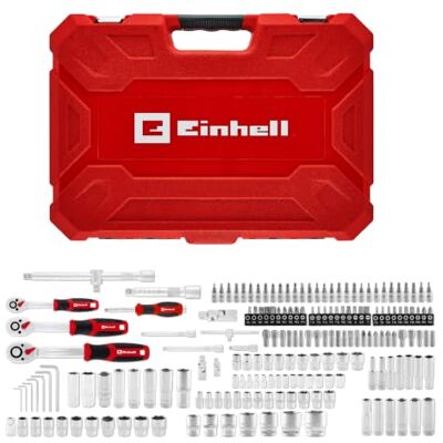 Einhell 181-tlg. Stecknuss- und Ratschen-Set Steckschlüssel-Satz Umschaltknarren Bit-Sortiment Schraubendrehergriff Stiftschlüssel inkl. Koffer Einhell 181-tlg. Stecknuss- und Ratschen-Set Steckschlüssel-Satz Umschaltknarren Bit-Sortiment Schraubendrehergriff Stiftschlüssel inkl. Koffer
