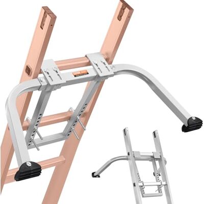 VEVOR Leiterstabilisator, robuster Stahlleiter-Dachhaken, Leiterstabilisator mit Flügelspannweite/Wandverlängerungszubehör, stabile Leiterabstandshalterarme für Dachrinnen mit rutschfesten Gummifüßen VEVOR Leiterstabilisator, robuster Stahlleiter-Dachhaken, Leiterstabilisator mit Flügelspannweite/Wandverlängerungszubehör, stabile Leiterabstandshalterarme für Dachrinnen mit rutschfesten Gummifüßen