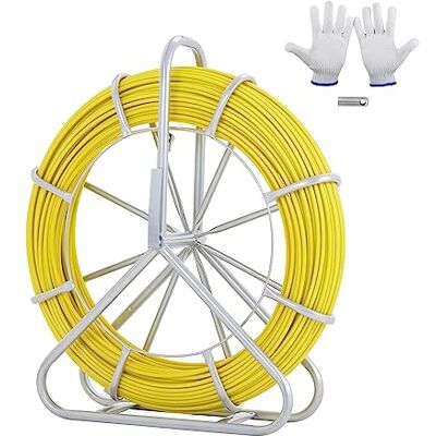 VEVOR Fiberglas Kabel Rad 150m Ø7,9mm Glasfaserstab inkl. Stahlhaspel Handschuhe Bremsgriff Metall-Zugköpfe Fischband -40℃ bis +80℃ Einziehhilfe Einziehband Einziehspirale VEVOR Fiberglas Kabel Rad 150m Ø7,9mm Glasfaserstab inkl. Stahlhaspel Handschuhe Bremsgriff Metall-Zugköpfe Fischband -40℃ bis +80℃ Einziehhilfe Einziehband Einziehspirale