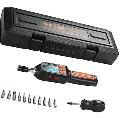 VEVOR 1/4-Zoll-Antriebs-Drehmomentschraubendreher-Schlüsselsatz, 0,3–8 Nm Drehmoment-Einstellbereich, 1 in-lb-Schritte Drehmomentschraubendreher, Schraubendreher-Bohrer-Set mit Digitaler Anzeige VEVOR 1/4-Zoll-Antriebs-Drehmomentschraubendreher-Schlüsselsatz, 0,3–8 Nm Drehmoment-Einstellbereich, 1 in-lb-Schritte Drehmomentschraubendreher, Schraubendreher-Bohrer-Set mit Digitaler Anzeige