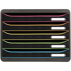 Exacompta 308914D Ablagebox Harlekin mit 5 Schubladen für DIN A4+ Dokumente. Belastbare Schubladenbox mit hoher Kapazität für mehr Platz auf dem Schreibtisch Big Box Plus Horizon Schwarz Bunt Exacompta 308914D Ablagebox Harlekin mit 5 Schubladen für DIN A4+ Dokumente. Belastbare Schubladenbox mit hoher Kapazität für mehr Platz auf dem Schreibtisch Big Box Plus Horizon Schwarz Bunt