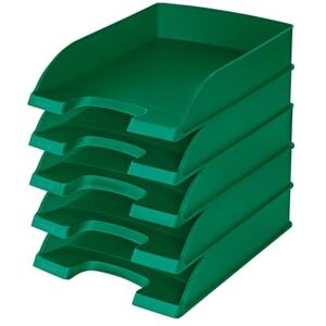 Leitz Briefkorb Standard A4, 5er Pack, Briefablage in Premium-Qualität, Stapelbare Ablagefächer als Schreibtisch-Organizer, Kombinierbar mit Plus-Serie, Grün, 52270055 Leitz Briefkorb Standard A4, 5er Pack, Briefablage in Premium-Qualität, Stapelbare Ablagefächer als Schreibtisch-Organizer, Kombinierbar mit Plus-Serie, Grün, 52270055