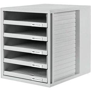 HAN Schubladenbox SCHRANK-SET – attraktives Design für Unterlagen bis DIN C4, mit 5 offenen Schubladen, lichtgrau, 1401-11 HAN Schubladenbox SCHRANK-SET – attraktives Design für Unterlagen bis DIN C4, mit 5 offenen Schubladen, lichtgrau, 1401-11