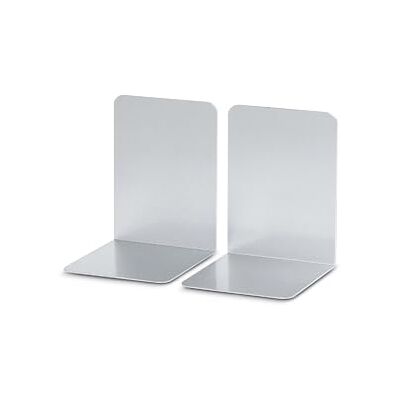MAUL Buchstütze Aluminium Silber 2er Set fürs Büro stabiler Halt für Bücher, glänzende Oberfläche, kratzfest im Alltag, platzsparend freistehend, 2 Stück für Ordnung MAUL Buchstütze Aluminium Silber 2er Set fürs Büro stabiler Halt für Bücher, glänzende Oberfläche, kratzfest im Alltag, platzsparend freistehend, 2 Stück für Ordnung