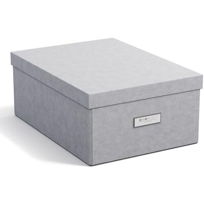 BIGSO BOX OF SWEDEN BIGSO KATIA mittelgroße Aufbewahrungsbox mit Deckel – stabiler Organizer aus Faserplatte und Papier in Leinenoptik – praktische Faltbox mit Etikettenrahmen – hellgrau BIGSO BOX OF SWEDEN BIGSO KATIA mittelgroße Aufbewahrungsbox mit Deckel – stabiler Organizer aus Faserplatte und Papier in Leinenoptik – praktische Faltbox mit Etikettenrahmen – hellgrau
