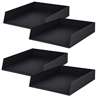 Rössler S.O.H.O. Briefablage A4 4 Stück 32 x 26 x 6 cm Schwarz Ablagefächer stapelbar, Dokumentenablage für Briefe, Unterlagen, Akten und Schreibtischorganisation Rössler S.O.H.O. Briefablage A4 4 Stück 32 x 26 x 6 cm Schwarz Ablagefächer stapelbar, Dokumentenablage für Briefe, Unterlagen, Akten und Schreibtischorganisation