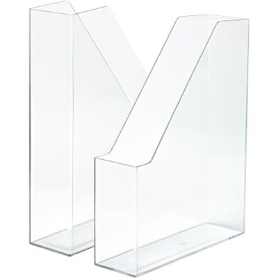 HAN 2x Stehsammler i-LINE DIN A4/C4 aus Kunststoff hochglanz glasklar 16501-23 Made in Germany, Zeitschriftensammler aus Kunststoff, 76x247x318mm, Ordnungssystem, Dokumentenablage, Büro HAN 2x Stehsammler i-LINE DIN A4/C4 aus Kunststoff hochglanz glasklar 16501-23 Made in Germany, Zeitschriftensammler aus Kunststoff, 76x247x318mm, Ordnungssystem, Dokumentenablage, Büro