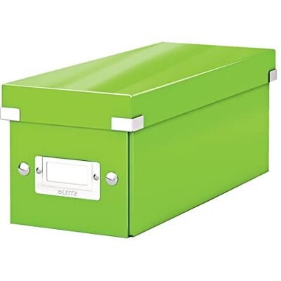 Leitz Click & Store WOW schmale Aufbewahrungsbox mit Deckel, Box zur CD Aufbewahrung, als Geschenkbox oder für Zubehör im Haushalt und Büro, 84% recycelte Premium-Hartpappe, Grün, 60410054 Leitz Click & Store WOW schmale Aufbewahrungsbox mit Deckel, Box zur CD Aufbewahrung, als Geschenkbox oder für Zubehör im Haushalt und Büro, 84% recycelte Premium-Hartpappe, Grün, 60410054