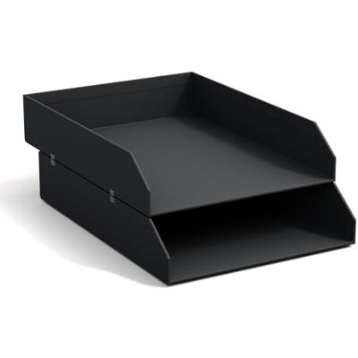 BIGSO Hakan 2er-Set Briefablage A4 – Aufbewahrungsbox stapelbar mit Griff – Schreibtischablage für Briefe, Dokumente & Unterlagen – Ordnungssystem aus Faserplatte mit Papier – Dunkelgrau BIGSO Hakan 2er-Set Briefablage A4 – Aufbewahrungsbox stapelbar mit Griff – Schreibtischablage für Briefe, Dokumente & Unterlagen – Ordnungssystem aus Faserplatte mit Papier – Dunkelgrau