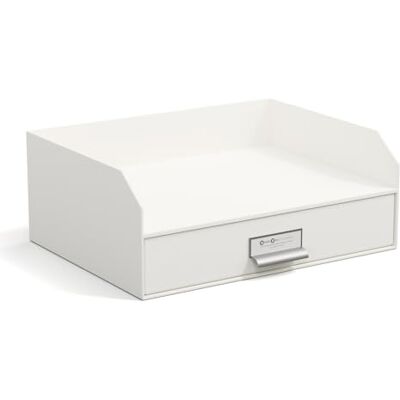 BIGSO Walter Briefablage mit integrierter Schublade – praktische Ablagefläche für Briefe, Dokumente usw. – Ordnungssystem aus Faserplatte mit Papier – weiß BIGSO Walter Briefablage mit integrierter Schublade – praktische Ablagefläche für Briefe, Dokumente usw. – Ordnungssystem aus Faserplatte mit Papier – weiß