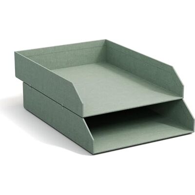 BIGSO Hakan 2er-Set Briefablage A4 – Aufbewahrungsbox stapelbar mit Griff – Schreibtischablage für Briefe, Dokumente & Unterlagen – Ordnungssystem aus Faserplatte mit Papier – mintgrün BIGSO Hakan 2er-Set Briefablage A4 – Aufbewahrungsbox stapelbar mit Griff – Schreibtischablage für Briefe, Dokumente & Unterlagen – Ordnungssystem aus Faserplatte mit Papier – mintgrün
