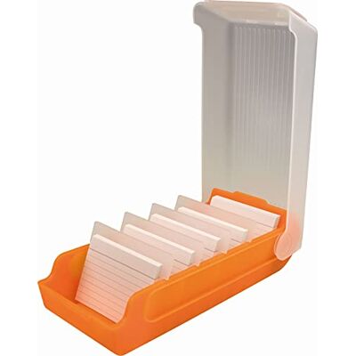 Helit H6901040 Karteikarten Box „the beebox“ DIN A8 quer, orange, Lernkartei und Aufbewahrungsbox Helit H6901040 Karteikarten Box „the beebox“ DIN A8 quer, orange, Lernkartei und Aufbewahrungsbox