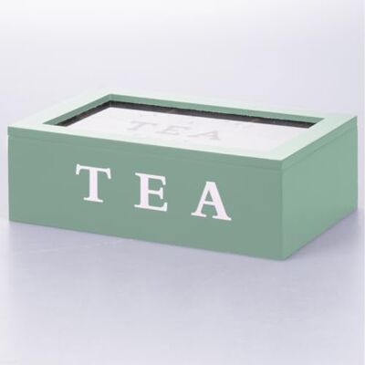 GALILEO Sibilla Aufbewahrungsbox für Tee und Kräutertee, 6 Fächer, Salbeigrün GALILEO Sibilla Aufbewahrungsbox für Tee und Kräutertee, 6 Fächer, Salbeigrün