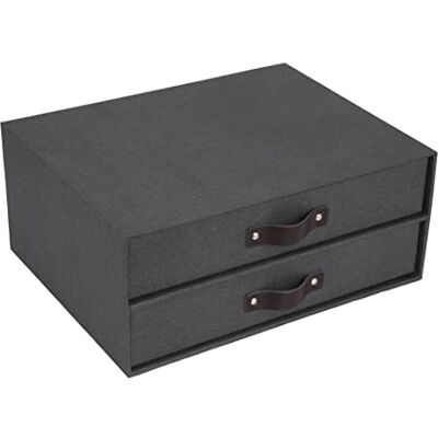 BIGSO BIRGER Schubladenbox – Aufbewahrungsbox mit 2 Schubladen – Schreibtisch Ablage für Dokumente & Bürobedarf – Ablagesystem aus recycelter Faserplatte und Papier – schwarz BIGSO BIRGER Schubladenbox – Aufbewahrungsbox mit 2 Schubladen – Schreibtisch Ablage für Dokumente & Bürobedarf – Ablagesystem aus recycelter Faserplatte und Papier – schwarz