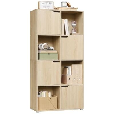WOLTU Bücherregal, Raumteiler Regal mit 4 Türen 8 Fächern, 60 x 122 x 30 cm Bücherregal, für Arbeitszimmer Schlafzimmer & Wohnzimmer, Bücherschrank mit 4 Türen und 8 Fächer, Aufbewahrungregal WOLTU Bücherregal, Raumteiler Regal mit 4 Türen 8 Fächern, 60 x 122 x 30 cm Bücherregal, für Arbeitszimmer Schlafzimmer & Wohnzimmer, Bücherschrank mit 4 Türen und 8 Fächer, Aufbewahrungregal
