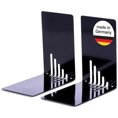 MAUL Buchstütze aus Metall (2er Pack) 14x8,5x14cm Bücherhalter, Organzier für Kinder, Bücher, Büro, Regal Bücherstütze möbelschonend aus stabilem Metall Stilvoller Buchhalter Schwarz MAUL Buchstütze aus Metall (2er Pack) 14x8,5x14cm Bücherhalter, Organzier für Kinder, Bücher, Büro, Regal Bücherstütze möbelschonend aus stabilem Metall Stilvoller Buchhalter Schwarz
