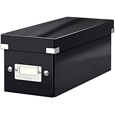 Leitz Click & Store WOW schmale Aufbewahrungsbox mit Decke, Box zur CD Aufbewahrung, als Geschenkbox oder für Zubehör im Haushalt und Büro, 84% recycelte Premium-Hartpappe, Schwarz, 60410095 Leitz Click & Store WOW schmale Aufbewahrungsbox mit Decke, Box zur CD Aufbewahrung, als Geschenkbox oder für Zubehör im Haushalt und Büro, 84% recycelte Premium-Hartpappe, Schwarz, 60410095