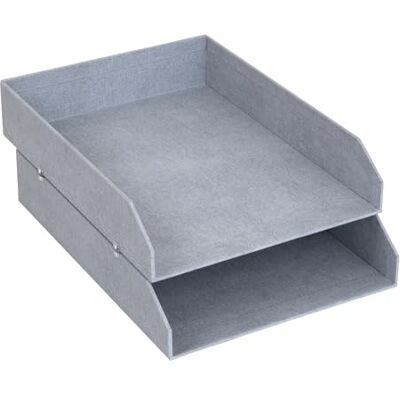 BIGSO BOX OF SWEDEN BIGSO Hakan 2er-Set Briefablage A4 – Aufbewahrungsbox stapelbar mit Griff – Schreibtischablage für Briefe, Dokumente & Unterlagen – Ordnungssystem aus Faserplatte mit Papier – hellgrau BIGSO BOX OF SWEDEN BIGSO Hakan 2er-Set Briefablage A4 – Aufbewahrungsbox stapelbar mit Griff – Schreibtischablage für Briefe, Dokumente & Unterlagen – Ordnungssystem aus Faserplatte mit Papier – hellgrau