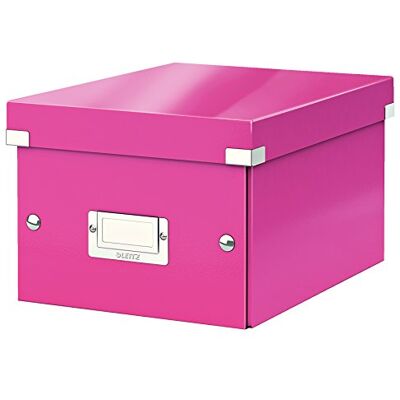 Leitz Click & Store Aufbewahrungsbox mit Deckel Klein, Box für Unterlagen bis A5 im Büro u. Haushalt, Transportbox aus 84% recycelter Premium-Hartpappe, Etikettenhalter, Pink, 60430023 Leitz Click & Store Aufbewahrungsbox mit Deckel Klein, Box für Unterlagen bis A5 im Büro u. Haushalt, Transportbox aus 84% recycelter Premium-Hartpappe, Etikettenhalter, Pink, 60430023