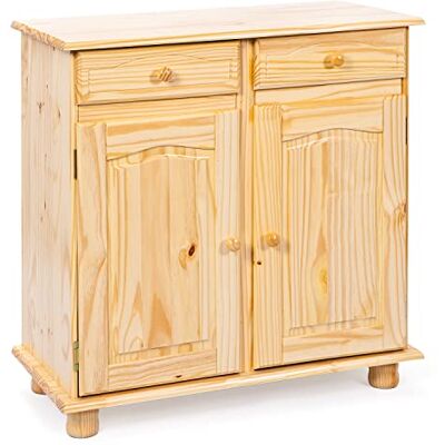 Inter Link – Landhausstil Kommode – Sideboard – Sideboard Buffet – Landhausstil – Beistellschrank Kiefer massiv – 2 Türen – 2 Schubladen – Natur lackiert Pamina Inter Link – Landhausstil Kommode – Sideboard – Sideboard Buffet – Landhausstil – Beistellschrank Kiefer massiv – 2 Türen – 2 Schubladen – Natur lackiert Pamina