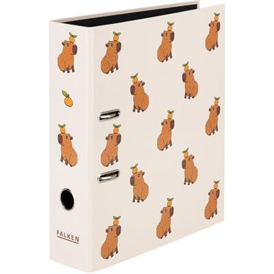 FALKEN Motiv-Ordner Capybara Social Media 8 cm breit DIN A4 Made in Germany glanzkaschierter Papierbezug außen schwarzer Papier-Innenspiegel FALKEN Motiv-Ordner Capybara Social Media 8 cm breit DIN A4 Made in Germany glanzkaschierter Papierbezug außen schwarzer Papier-Innenspiegel