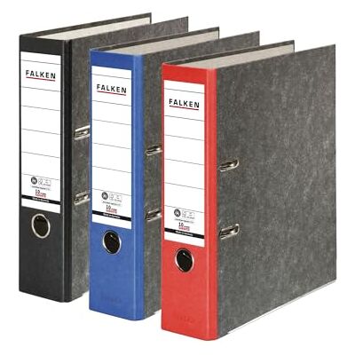 FALKEN 3x Recycling-Ordner 8 cm breit DIN A4 3 Farben sortiert Made in Germany Papierbezug im Wolkenmarmor-Design Blauer Engel FALKEN 3x Recycling-Ordner 8 cm breit DIN A4 3 Farben sortiert Made in Germany Papierbezug im Wolkenmarmor-Design Blauer Engel