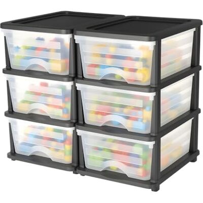 VEVOR Schubladenwagen Schubladenschrank mit 3 Schubladen (2er-Pack), rollbarer Schubladenbox Rollcontainer aus Kunststoff mit durchsichtigen Behältern für Bürobedarf Bastelräume Klassenzimmer VEVOR Schubladenwagen Schubladenschrank mit 3 Schubladen (2er-Pack), rollbarer Schubladenbox Rollcontainer aus Kunststoff mit durchsichtigen Behältern für Bürobedarf Bastelräume Klassenzimmer