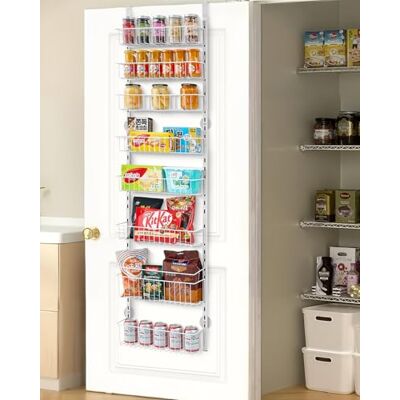 VEVOR Vorratsschrank Speisekammer-Organizer Aufbewahrung über der Tür, 8-stufige Gewürzregale zum Aufhängen aus Stahl, verstellbare Lagerregale für die Wand, für Zuhause Küche Badezimmer, Weiß VEVOR Vorratsschrank Speisekammer-Organizer Aufbewahrung über der Tür, 8-stufige Gewürzregale zum Aufhängen aus Stahl, verstellbare Lagerregale für die Wand, für Zuhause Küche Badezimmer, Weiß