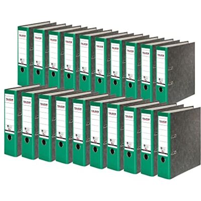 FALKEN 20x Recycling-Ordner 8 cm breit DIN A4 grüner Rücken Made in Germany Papierbezug im Wolkenmarmor-Design Blauer Engel FALKEN 20x Recycling-Ordner 8 cm breit DIN A4 grüner Rücken Made in Germany Papierbezug im Wolkenmarmor-Design Blauer Engel