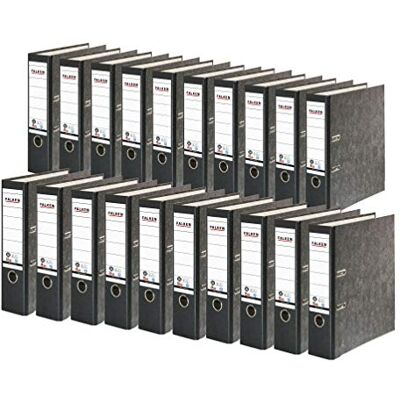 FALKEN 20x Recycling-Ordner 8 cm breit DIN A4 schwarzer Rücken Made in Germany Papierbezug im Wolkenmarmor-Design Blauer Engel FALKEN 20x Recycling-Ordner 8 cm breit DIN A4 schwarzer Rücken Made in Germany Papierbezug im Wolkenmarmor-Design Blauer Engel