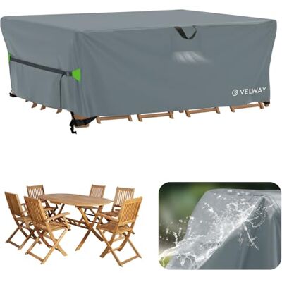 Velway Gartenmöbel Abdeckung Wasserdicht Winddicht 200x160x74cm Grau Rechteckig Abdeckhaube mit Belüftungsöffnungen Schutzhülle Abdeckplane für Gartentisch Sitzgruppe Terrassenmöbel Rattanmöbel Velway Gartenmöbel Abdeckung Wasserdicht Winddicht 200x160x74cm Grau Rechteckig Abdeckhaube mit Belüftungsöffnungen Schutzhülle Abdeckplane für Gartentisch Sitzgruppe Terrassenmöbel Rattanmöbel
