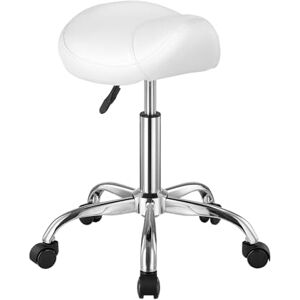 VEVOR Sattelhocker Rollhocker 204 kg belastbarer höhenverstellbarer (55-71 cm) Drehhocker Arbeitshocker, ergonomischer verdickter PU-Leder-Drehsattelstuhl für Salon Spa Massage Klinik, Weiß VEVOR Sattelhocker Rollhocker 204 kg belastbarer höhenverstellbarer (55-71 cm) Drehhocker Arbeitshocker, ergonomischer verdickter PU-Leder-Drehsattelstuhl für Salon Spa Massage Klinik, Weiß