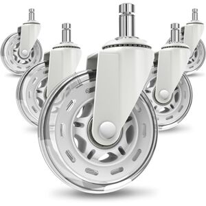 COSYLAND Bürostuhl Rollen 11x22mm Transparent Weiß 5er-Set, Ersatzrollen für Bürostühle, Universelle Rollen für alle Böden, Nicht für 1-KEA COSYLAND Bürostuhl Rollen 11x22mm Transparent Weiß 5er-Set, Ersatzrollen für Bürostühle, Universelle Rollen für alle Böden, Nicht für 1-KEA